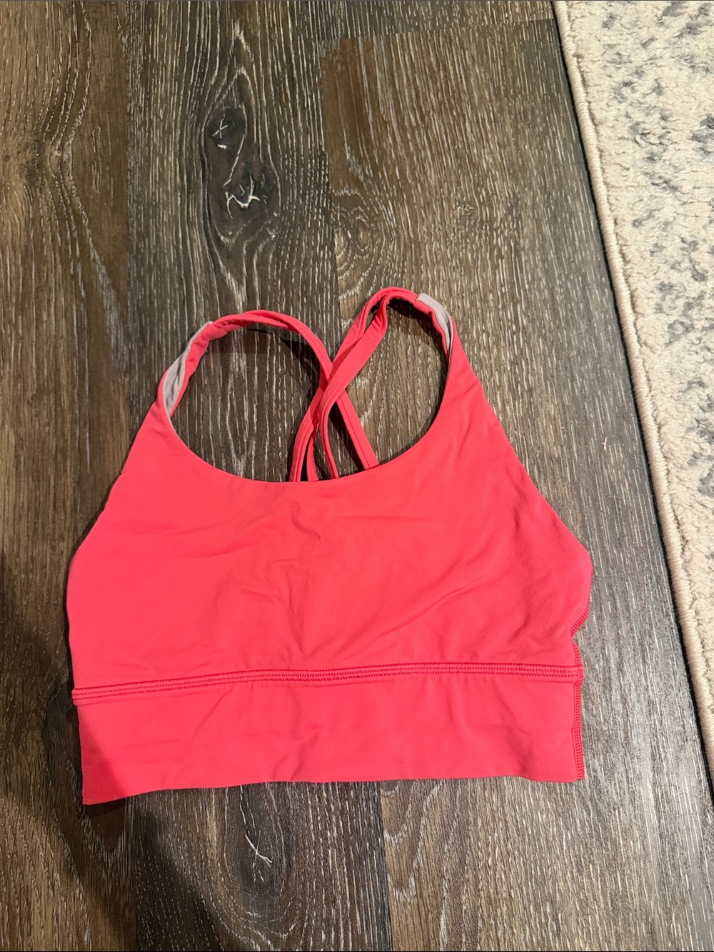 Lululemon Coral Strappy Sports Bra with Cross-Back Support